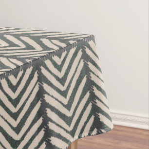 Modern Chevron - monochrome French classic black  Tablecloth