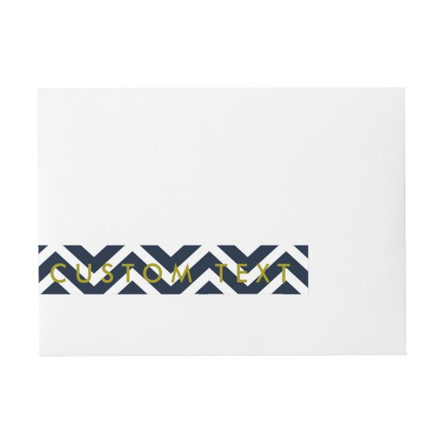 Modern Chevron Navy Blue White Wrap Around Labels (Front)