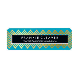 MODERN CHEVRON PATTERN trendy simple gold aqua