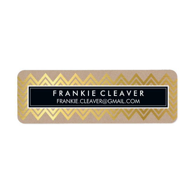 MODERN CHEVRON PATTERN trendy simple gold kraft (Front)