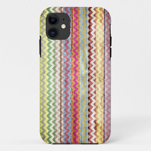 Modern Chevron Pattern Wooden #3 Case-Mate iPhone Case (Back)