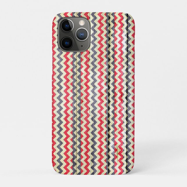Modern Chevron Pattern Wooden Case-Mate iPhone Case (Back)