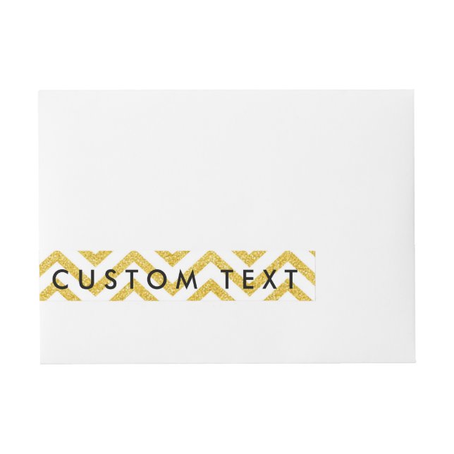 Modern Chevron White & Gold Wrap Around Labels (Front)