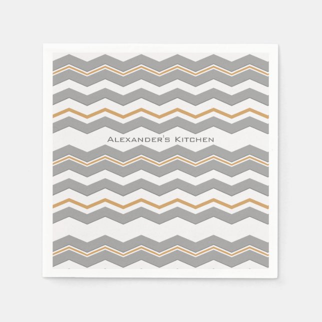 Modern Chevron with any Colour and Text Napkin (Front)