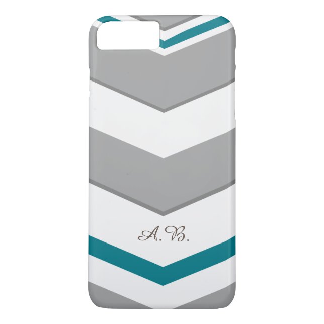 Modern Chevron with any Colour Detail Initials Case-Mate iPhone Case (Back)