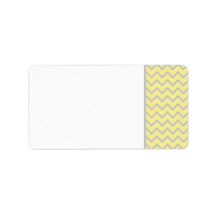 Modern Chevron Yellow/Grey Wedding Mailing Label