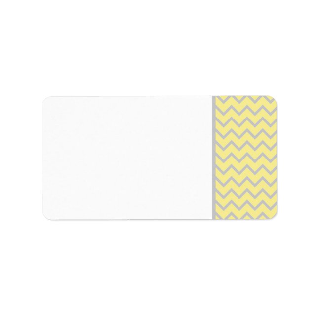 Modern Chevron Yellow/Grey Wedding Mailing Label (Front)