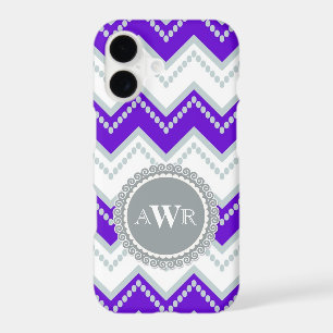 Modern Chevron Zig Zag Monogrammed  Stripe Oval