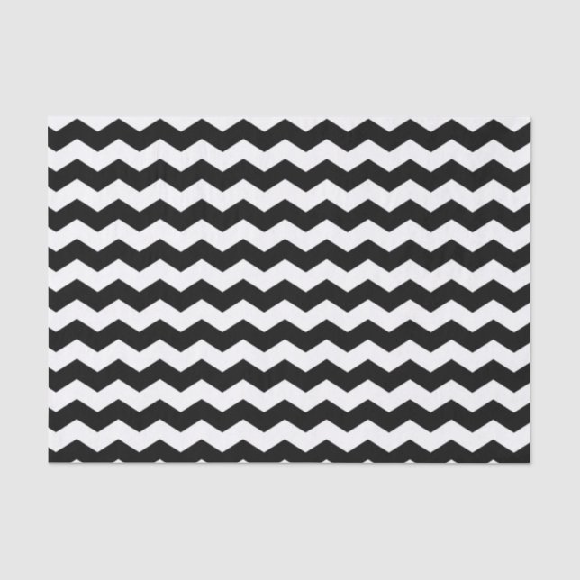 Modern Chevron Zigzag Black and White Pattern  Tissue Paper (Front)