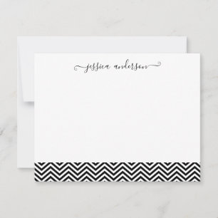 Modern Chevron Zigzag Girly Script Classic Cute Card