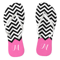 Modern Chevron Zigzag Monogram Girly Rose Pink