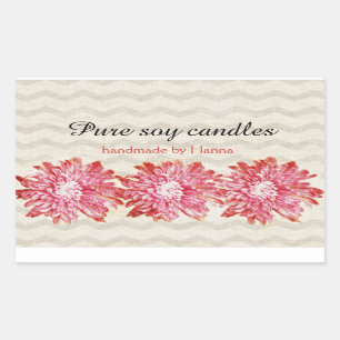Modern chevron zigzag pattern with pink flower sticker