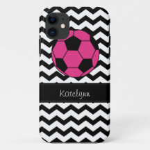 Modern Chevron Zigzag Pink Soccer Phone Case Cover
