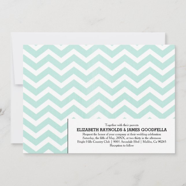 Modern Chevron Zigzag Wedding Invitations (Front)