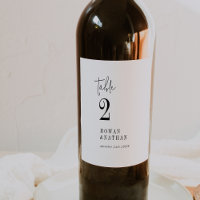 Modern Chic 4 x 5.5" Table Number Wine Labels