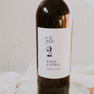 Modern Chic 4 x 5.5" Table Number Wine Labels