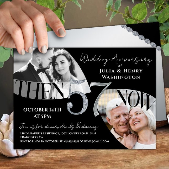 Modern Chic 57th Wedding Anniversary Invitation (Creator Uploaded)