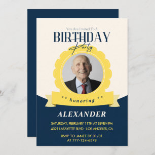 Modern Chic 96th birthday invitation 