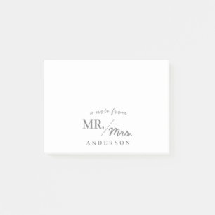 Modern Chic A Note From Mr and Mrs Couple Newlywed