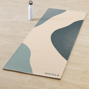 Modern Chic Abstract Blue Toned Yoga Mat