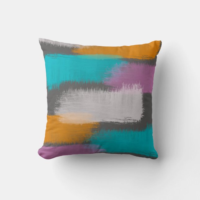  modern chic abstract colourful artistic  throw pillow (Front)