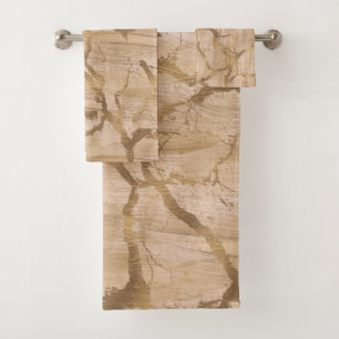 Modern Chic Abstract Glam Marble Copper Peach Gold Bath Towel Set