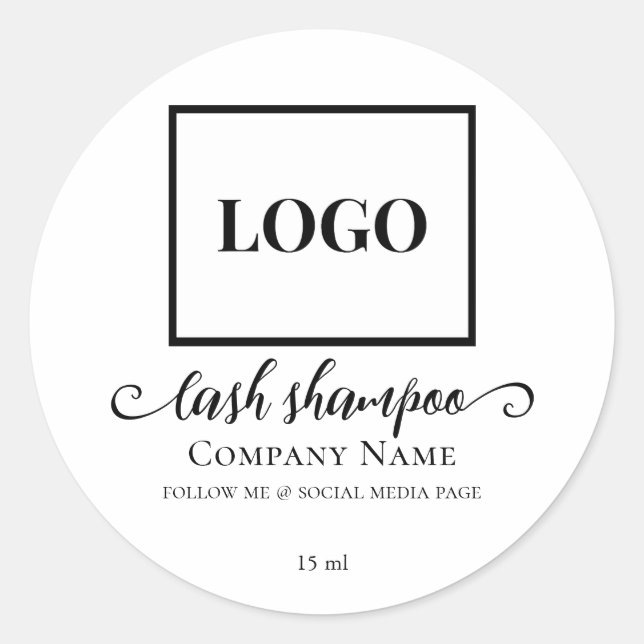Modern Chic Add Logo Custom Lash Cleanser Label (Front)