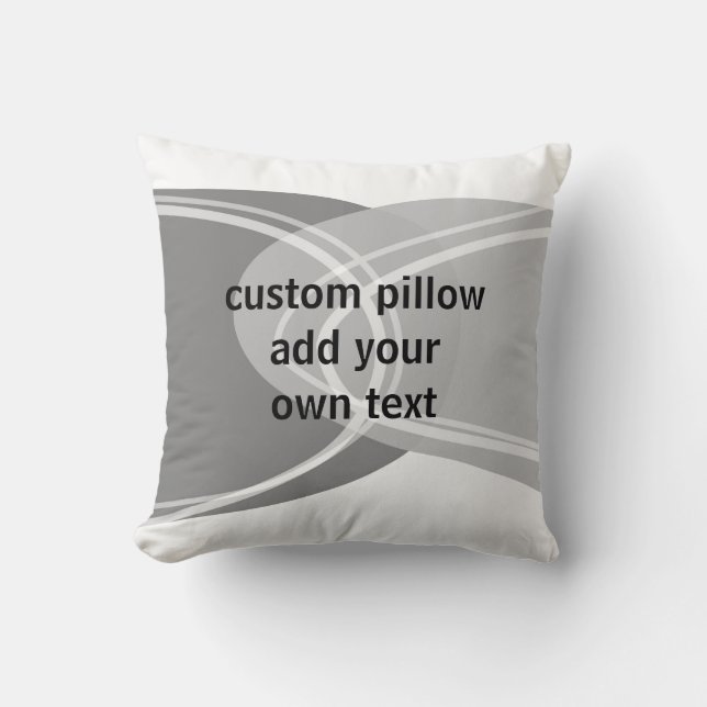  modern chic add text abstract grey and white throw pillow (Front)