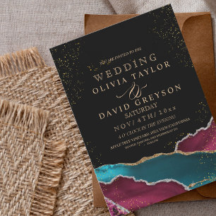 Modern Chic Agate Wedding Invitation
