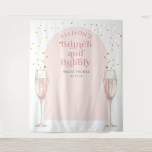 Modern chic Arch champagne bridal shower backdrop Tapestry