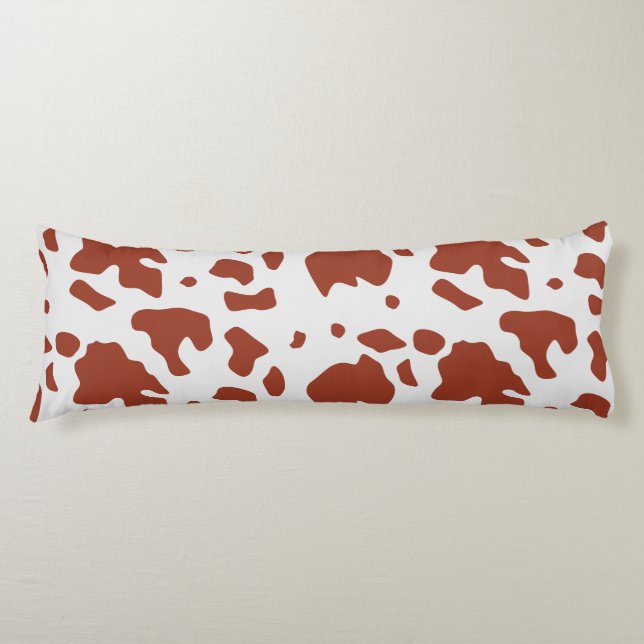 Modern Chic Ayrshire Cow Animal Print Pattern Body Pillow (Front)