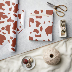 Modern Chic Ayrshire Cow Animal Print Pattern Wrapping Paper
