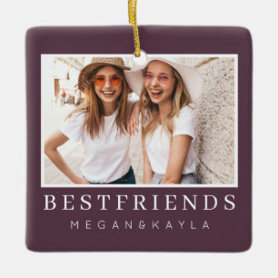 Modern Chic Best Friends BFF Photo Ceramic Ornament