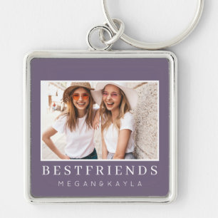 Modern Chic Best Friends BFF Photo Keychain