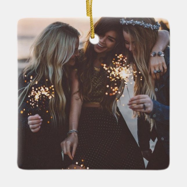 Modern Chic Best Friends Ceramic Ornament (Front)