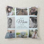 Modern Chic Best Mom Ever Light Blue Photo Collage Throw Pillow<br><div class="desc">For the Best Mom Ever in your life: a modern,  trendy instagram family photo collage throw pillow with modern script typography and your personal name and message. This is the light blue version.</div>
