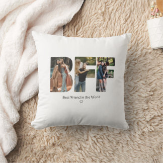 Modern Chic BFF Photo Collage Besties Throw Pillow