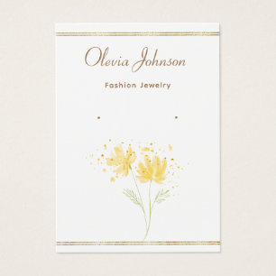 Modern chic Black and Gold earring display card
