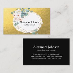 Modern Chic Black and Gold Foil Luxury Business Ca Card