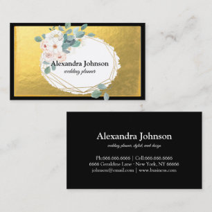Modern Chic Black and Gold Foil Luxury Business Ca Card