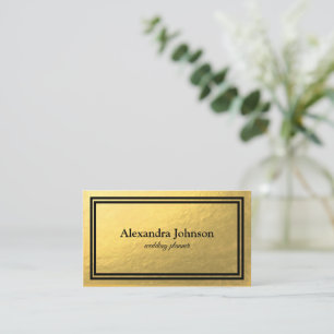 Modern Chic Black and Gold Foil Luxury Business Ca Card