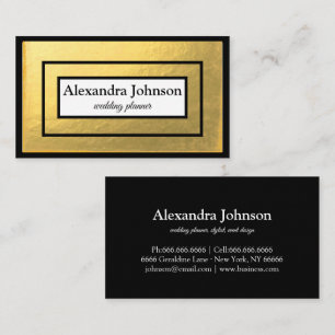 Modern Chic Black and Gold Foil Luxury Business Card