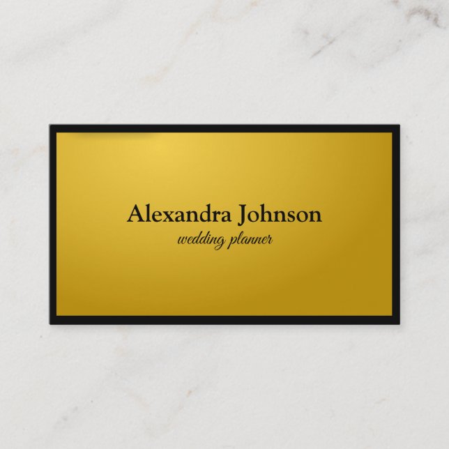 Modern Chic Black and Gold Foil Luxury Business Card (Front)