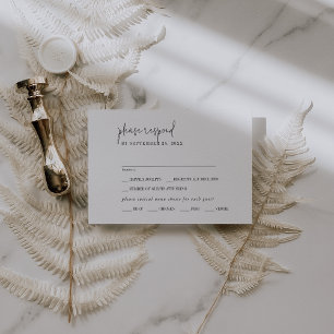 Modern Chic Black and White Menu Choice RSVP Card