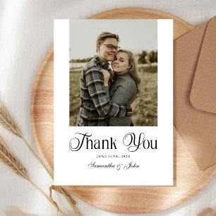 Modern Chic Black and White Photo Thank You Card