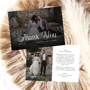 Modern Chic Black and White Photo Thank You Card