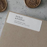 Modern Chic Black and White Return Address Labels<br><div class="desc">These modern chic black and white return address labels are perfect for a simple wedding. The minimalist boho design features rustic unique and stylish bohemian typography in minimal clean black and white. These labels can be used for a wedding, bridal shower, Christmas cards, special event or any time you need...</div>