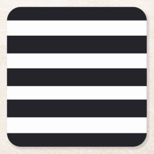 Modern Chic Black and White Striped Coaster Set