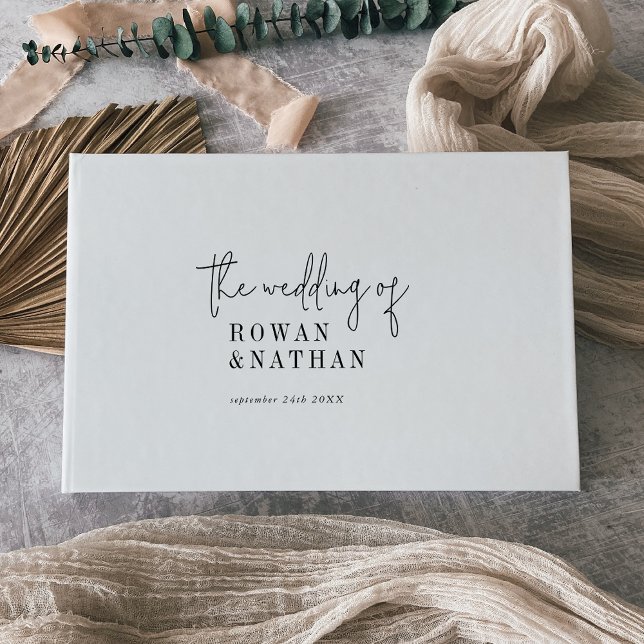 Modern Chic Black and White Wedding Guest Book (Creator Uploaded)
