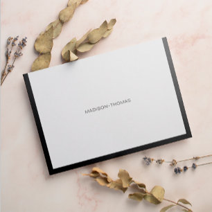 Modern Chic Black Border Stationery Card